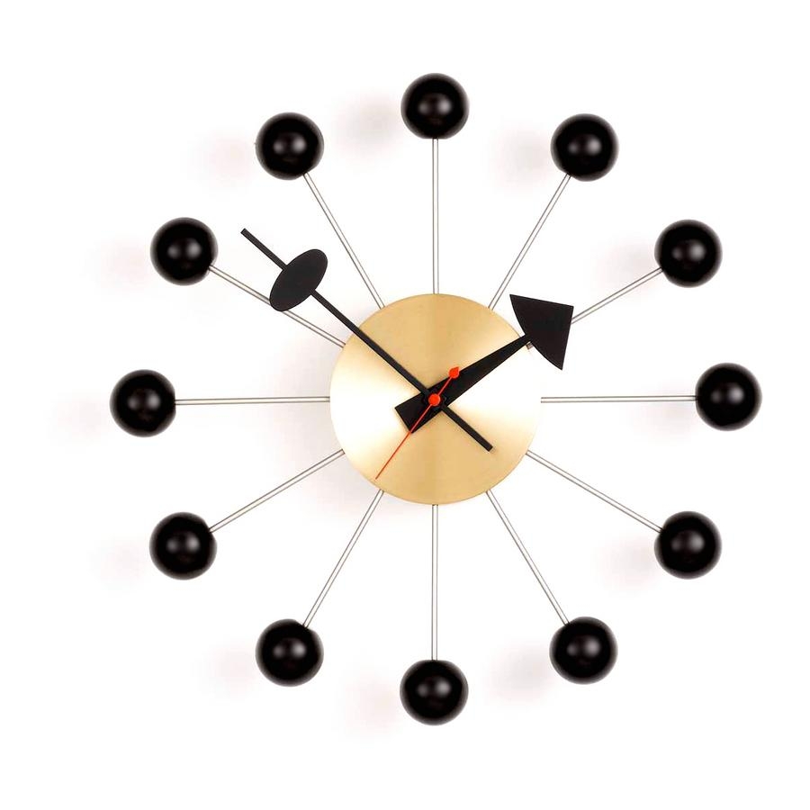 Ball Clock black/ brass