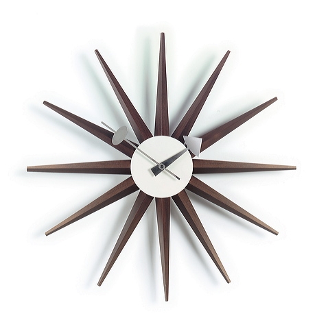 Sunburst Clock walnut