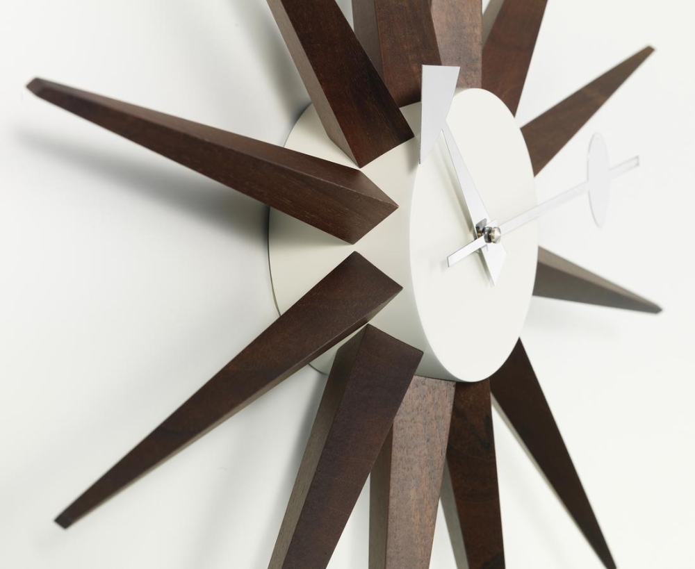 Sunburst Clock walnut