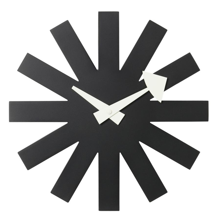 Asterisk Clock, black