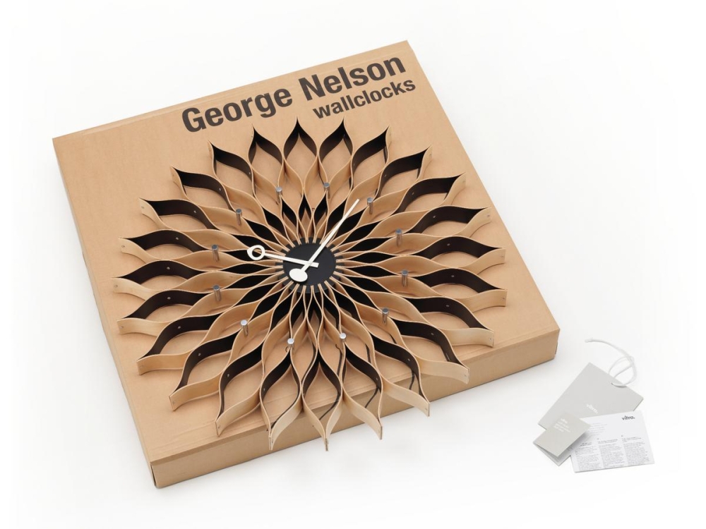 Sunflower Clock birch/black