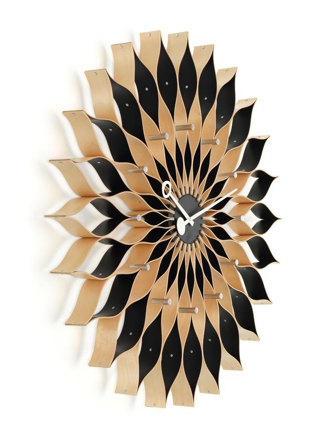 Sunflower Clock birch/black