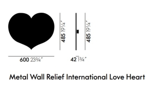 Metal Wall Relief, Int.Love Heart