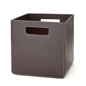 STORAGE BOX MED BROWN/WH.ST.