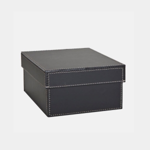 STORAGE BOX W/LID SML BLACK/WH