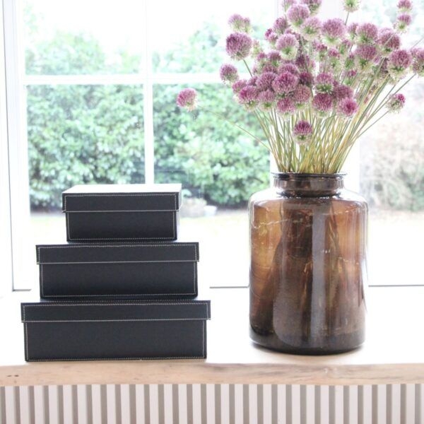 STORAGE BOX W/LID SML BLACK/WH