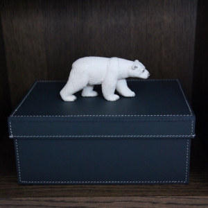 STORAGE BOX W/LID SML ELEPHANT/WH