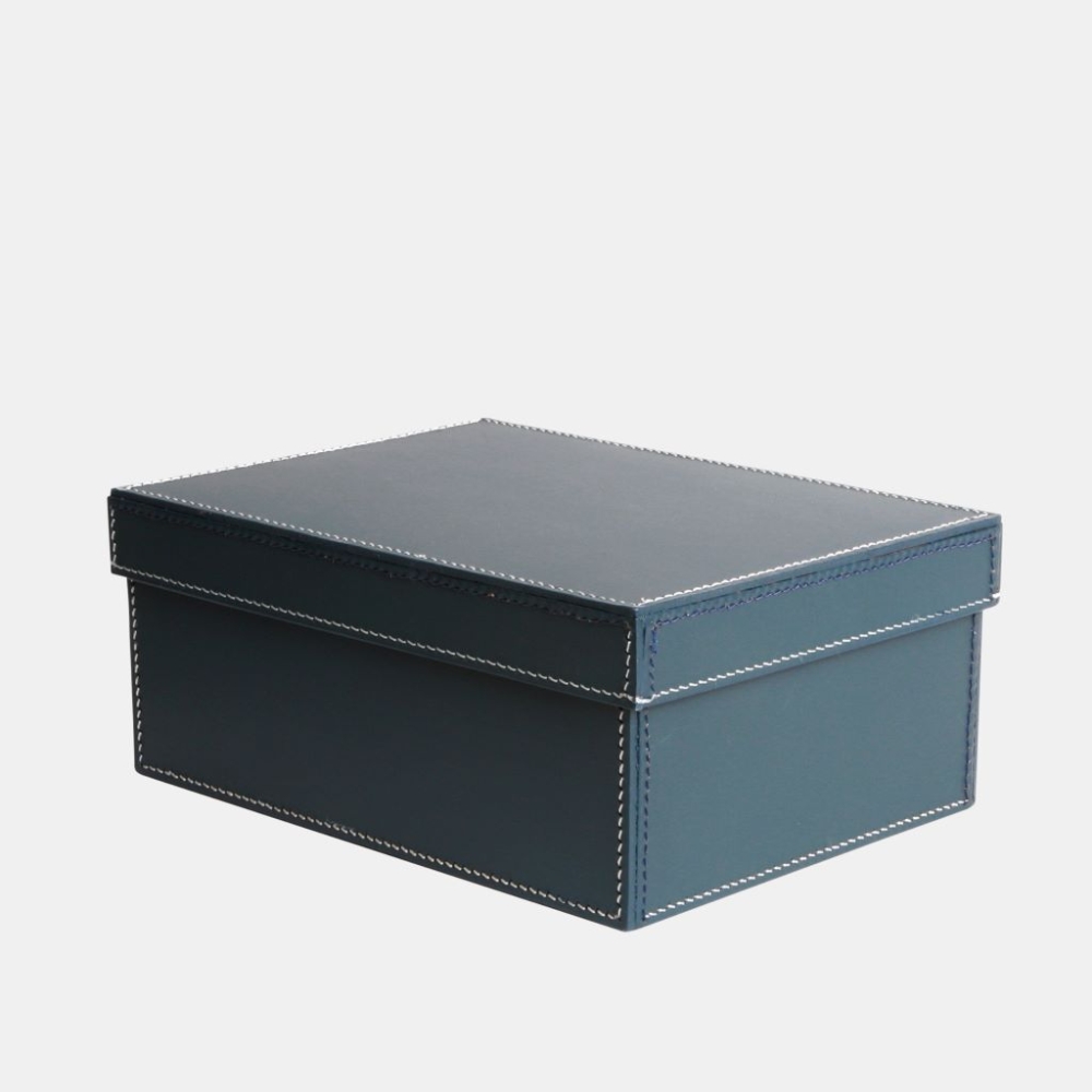 STORAGE BOX W/LID MED DB/WH