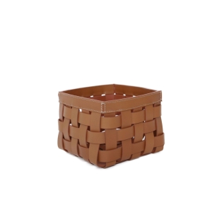 BRAIDED BOX SMALL COGNAC/WH. ST.