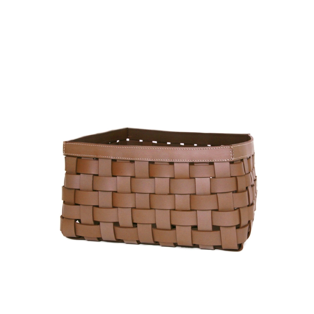 BRAIDED BOX LARGE COGNAC/WH. ST.