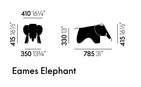 Eames Elephant (Plastic), deep black