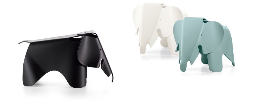 Eames Elephant (Plastic), deep black