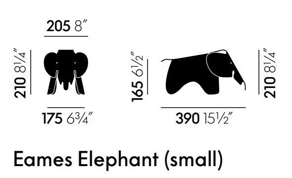 Eames Elephant (Small), pale rose