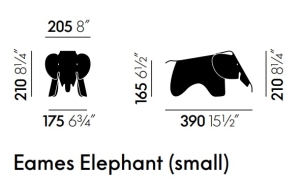 Eames Elephant (Small), poppy red