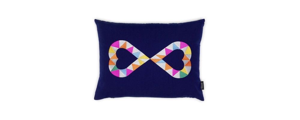 Embroidered Pillow,Double Heart 2 