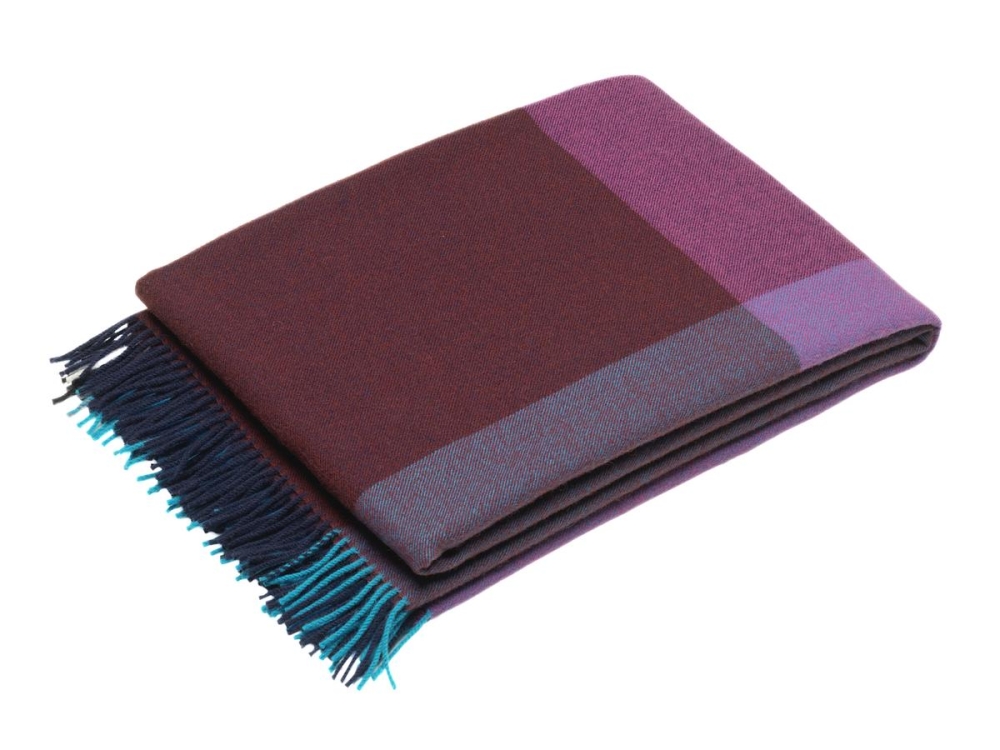 Colour Block Blanket blue-bordeaux