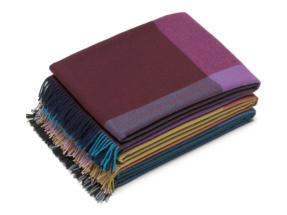 Colour Block Blanket blue-bordeaux