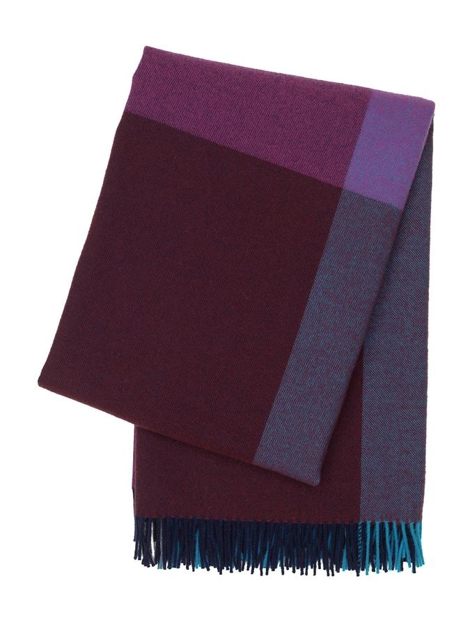 Colour Block Blanket blue-bordeaux